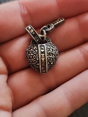 Judith Jack Sterling Silver Marcasite Heart Pendant